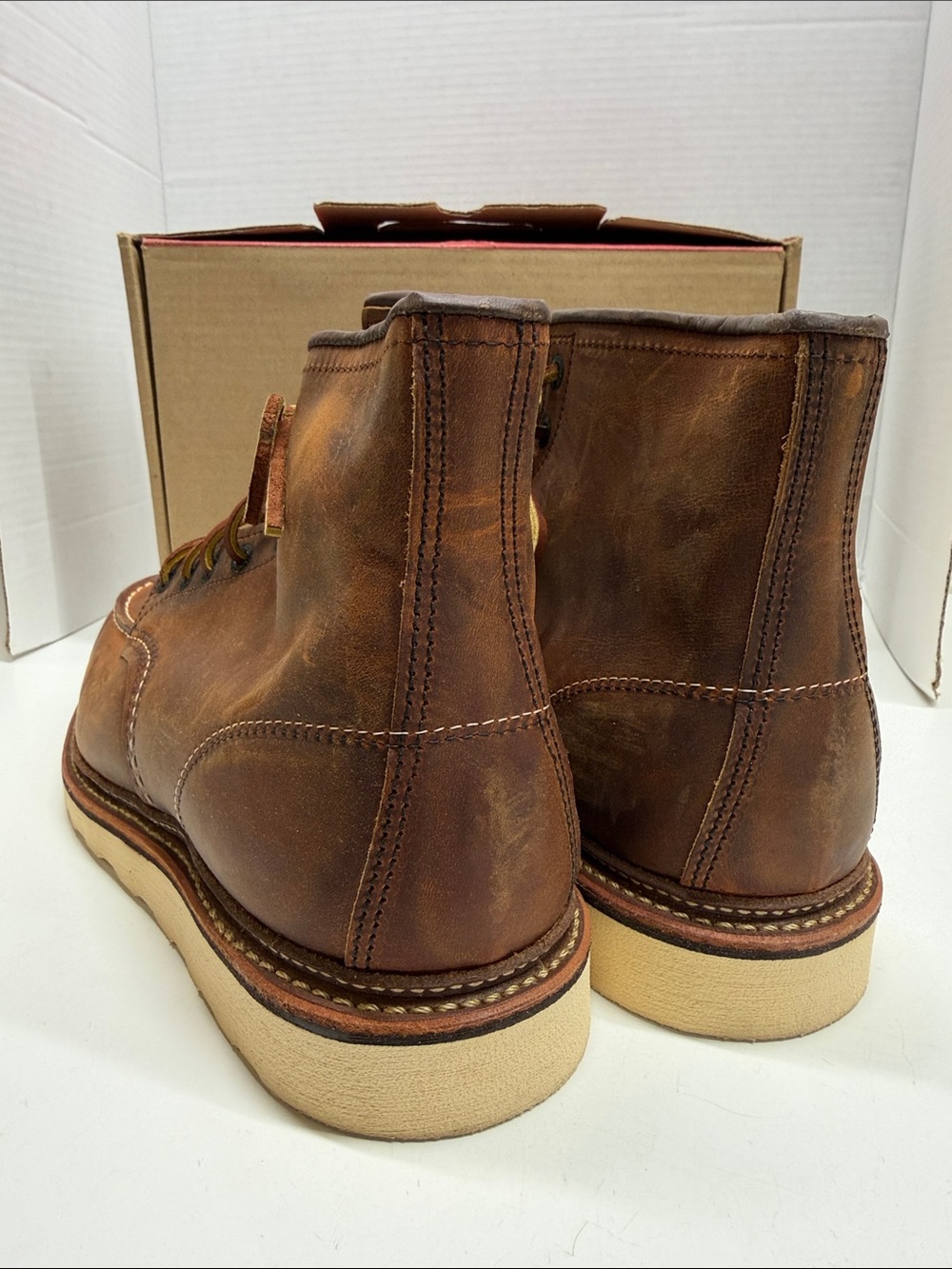 Red Wing Blacksmith Moc Boots Rough Leather Lace Up Brown New Men's Size 12 D - Picture 5 of 10
